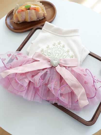 Pearl-Embellished Pet Dress