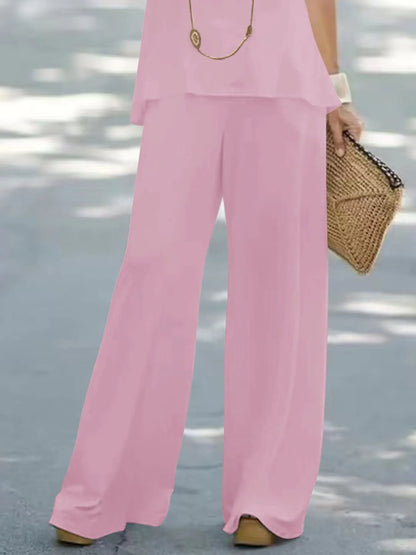 Halter Top and Wide Leg Pants Matching Set