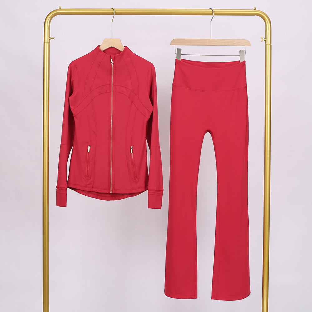 Golden zipper Slim fit yoga pants set