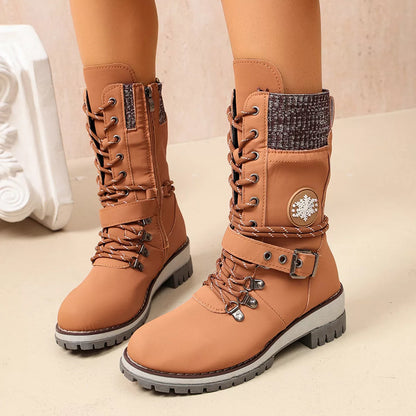 Round Toe Lace Up Boots