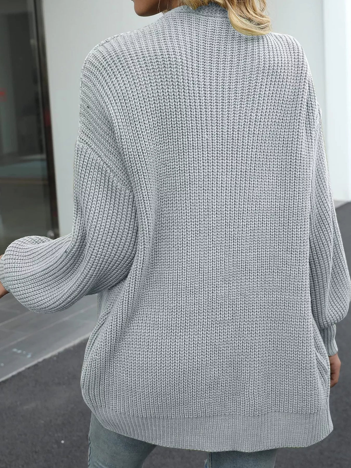 Open-Front Chunky Knit Cardigan