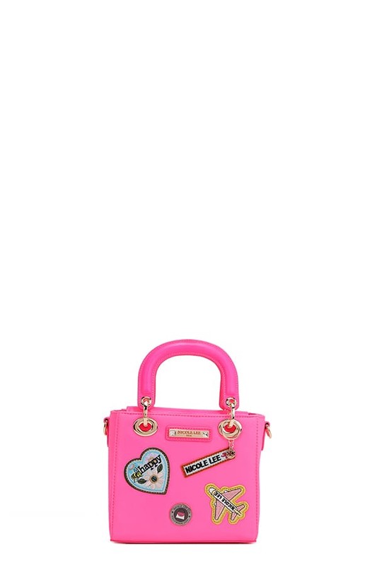 Color Patch Handbag with Top Handle