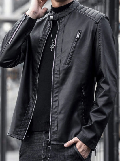 Men's Plus Size Zip Up Long Sleeve Jacket