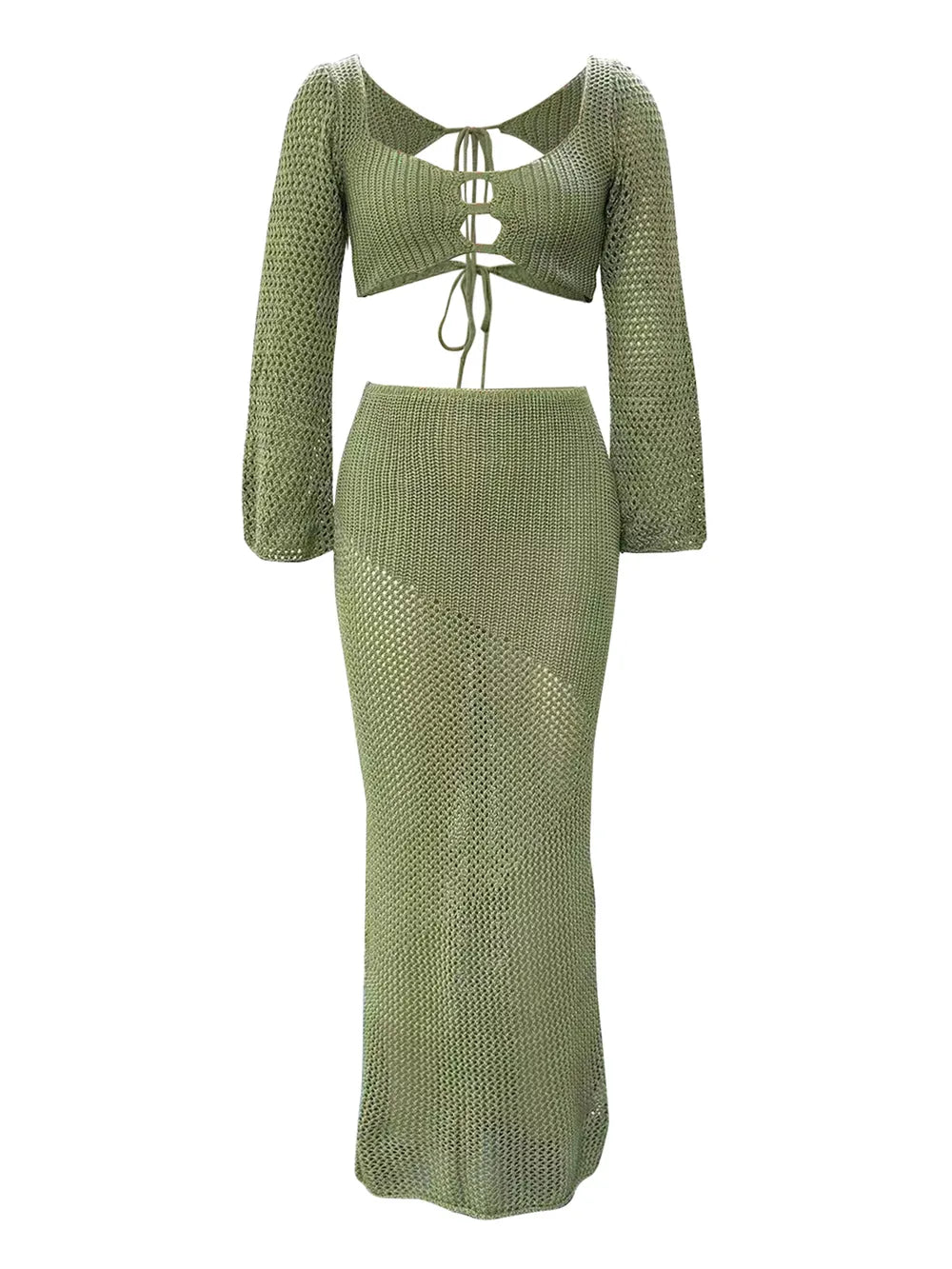 Top and skirt cover-up set, view 9
