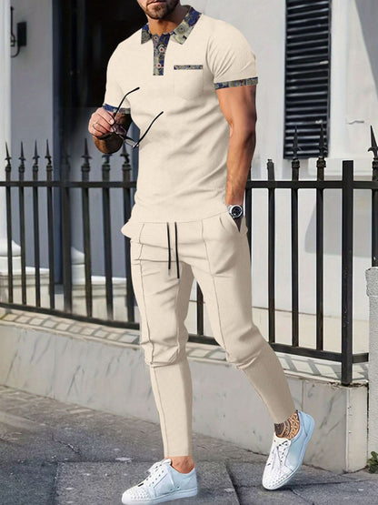 Men's Full Size Polo and Pants Set