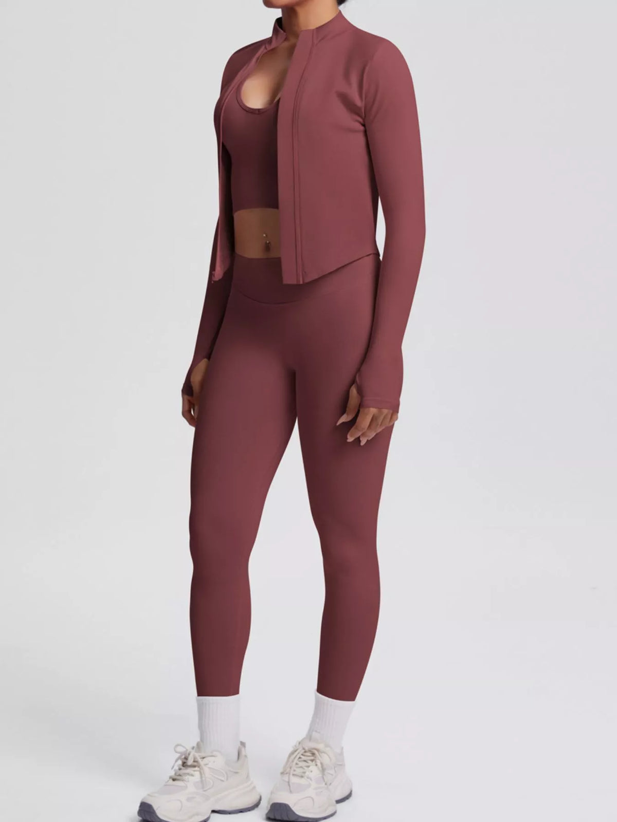 Tank, Zip-Up Jacket & Leggings Set