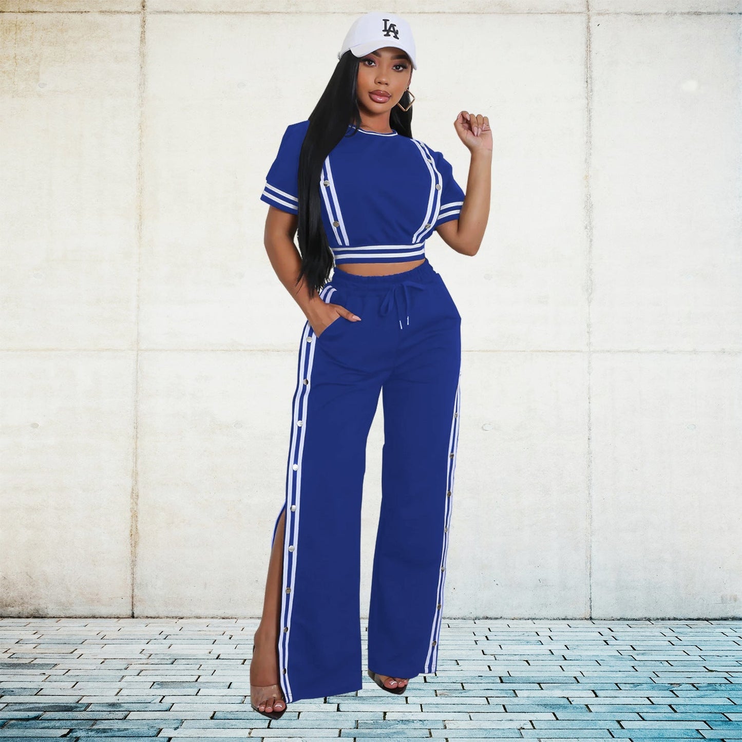 Two-piece set lose wide leg pants