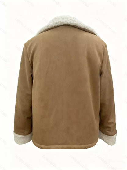 Sherpa-Lined Button Up Jacket