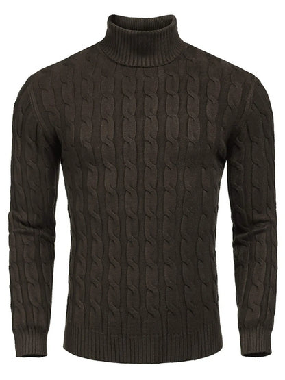 Men's Cable Knit Turtleneck Sweater