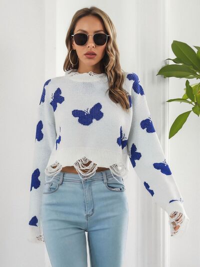 Butterfly Cropped Sweater