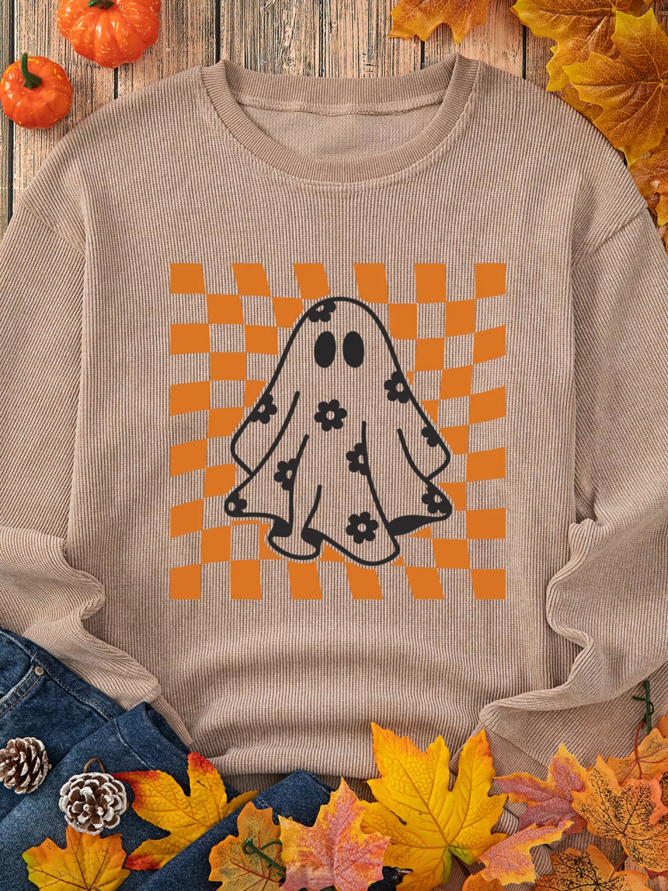 Halloween Ghost Graphic Sweatshirt