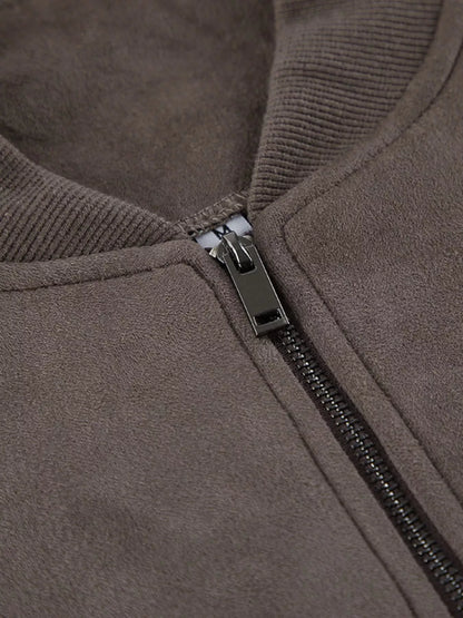 Zip Up Dropped Shoulder Jacket