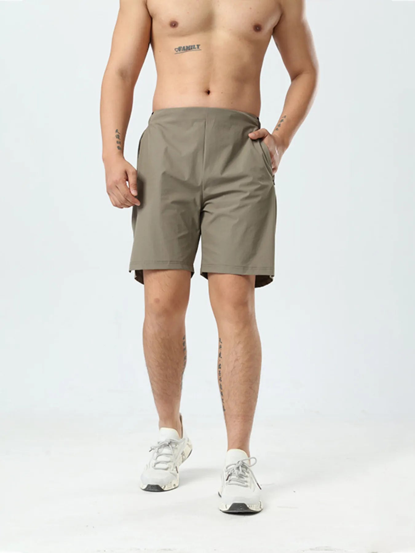 Men's Plus Size Pocketed Active Shorts