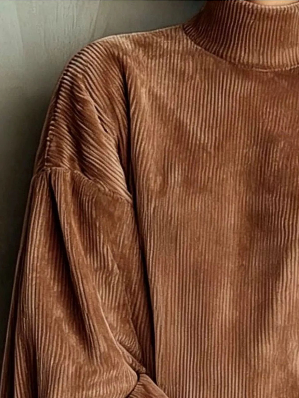 Plus size corduroy lantern sleeve dress, view 8