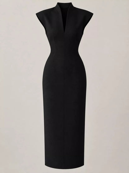 Sleeveless bodycon dress with slit, view 8