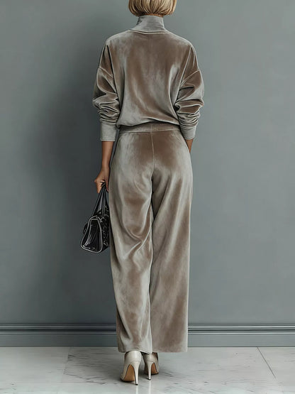 Velvet top and pants set, view 2