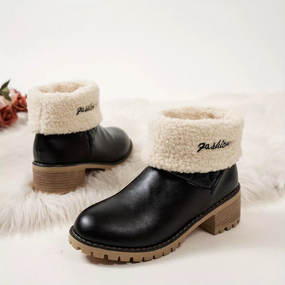 Round Toe Block Heels Boots