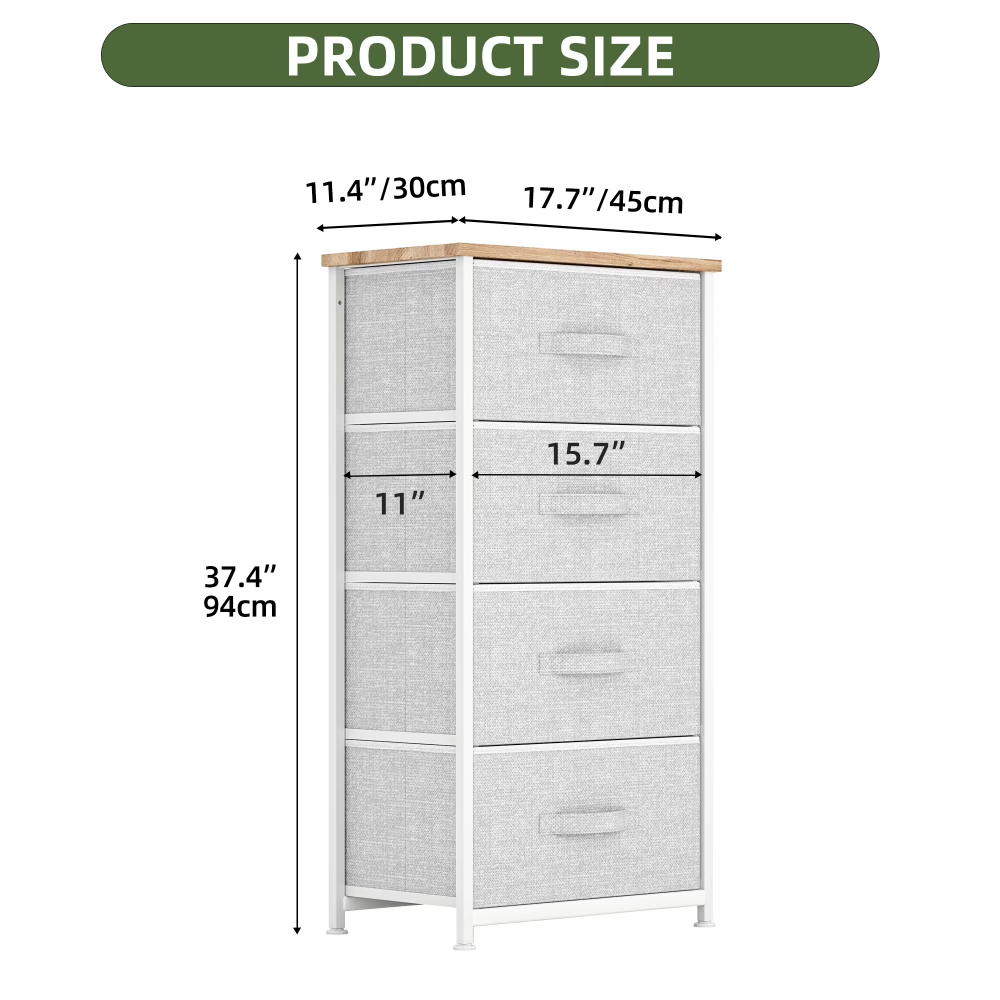 4 Drawer Dresser Fabric Chest of Drawers Organizer