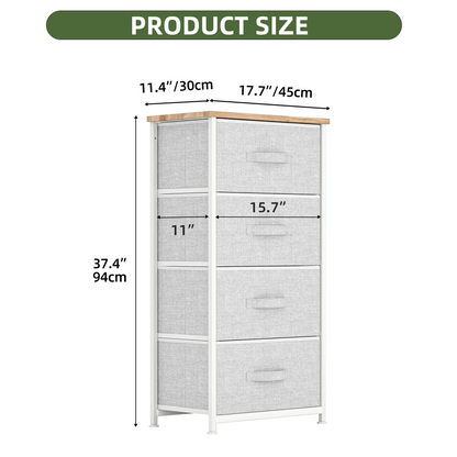4 Drawer Dresser Fabric Chest of Drawers Organizer