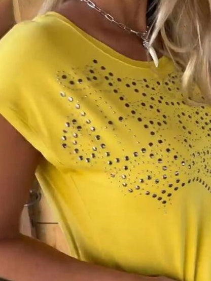 Studded Fringe Round Neck Shirt