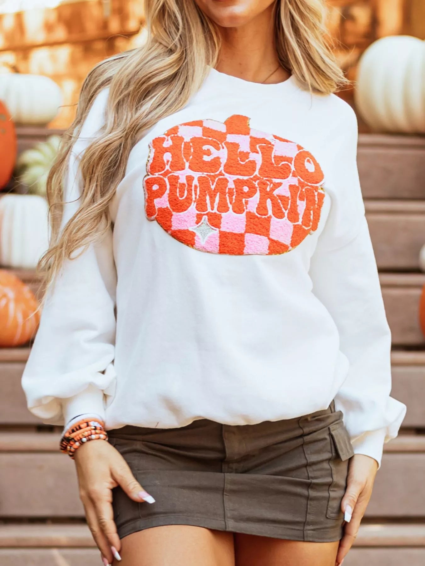 Halloween Pumpkin Patched Sweatshirt