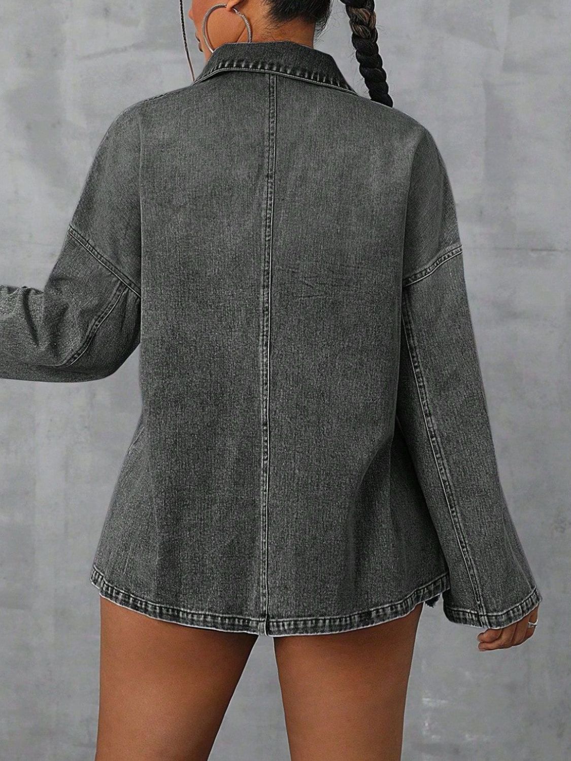 Drop Shoulder Denim Top