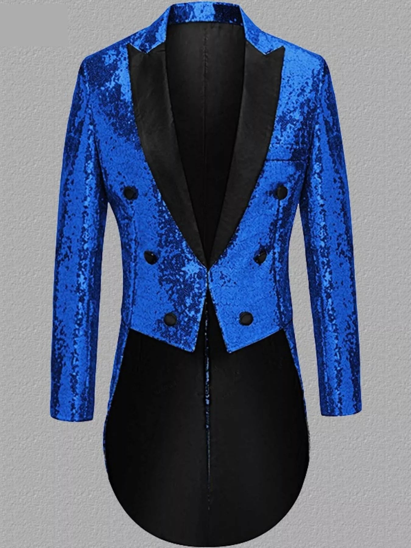 Men's Long Sleeve Sequin Tailcoat Blazer