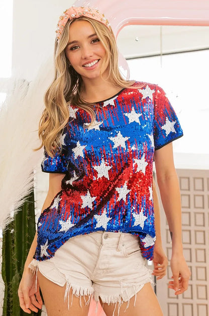 American Theme Star Pattern Top