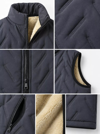 Men's fleece-lined quilted vest, view 5