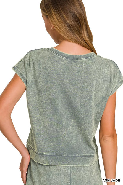 Premium Cotton Washed Sleeveless Top & Shorts Set