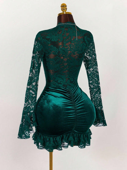 V-Neck Hip-Hugging Short Dress