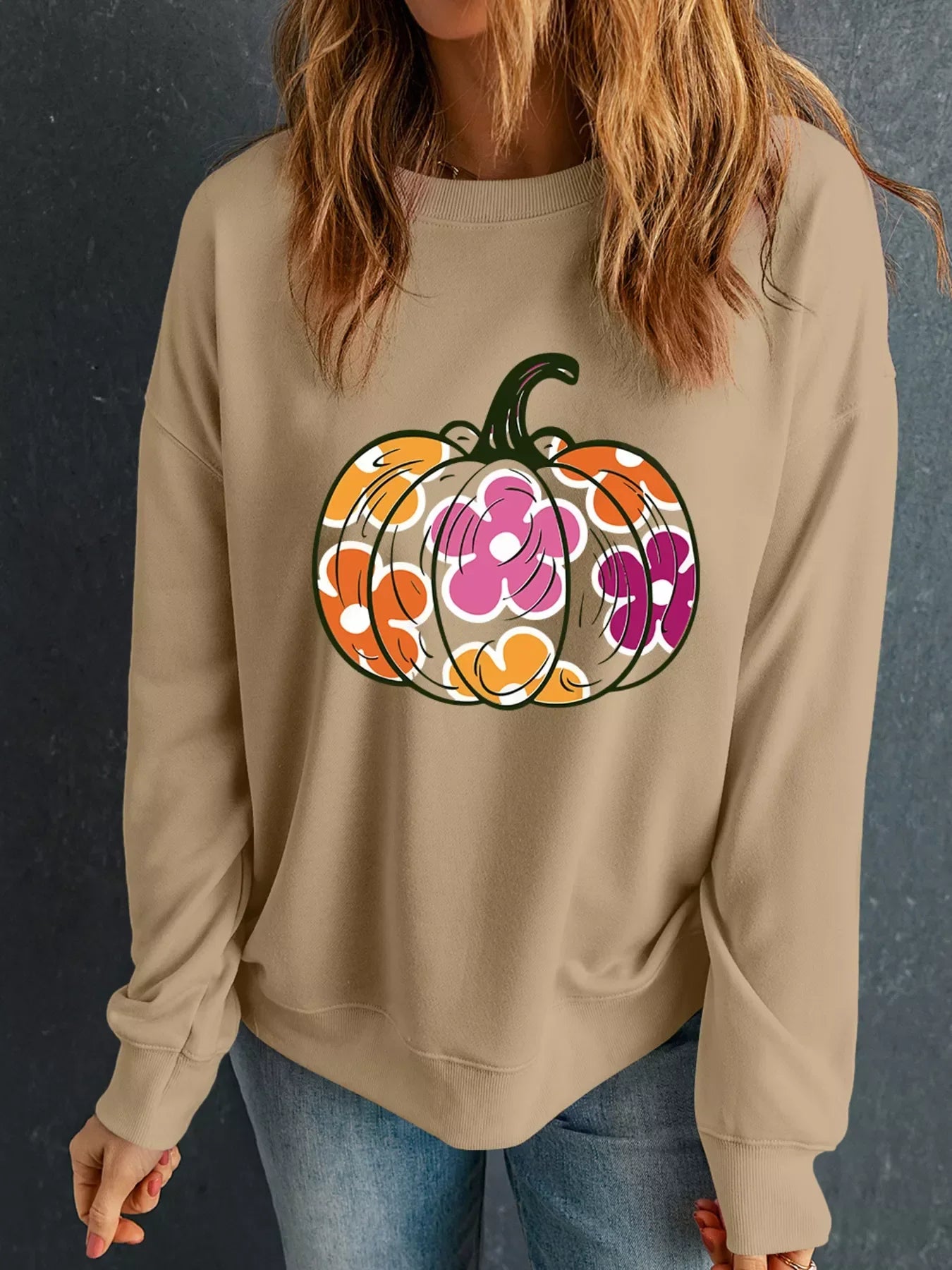 Halloween Pumpkin Graphic Sweatshirt