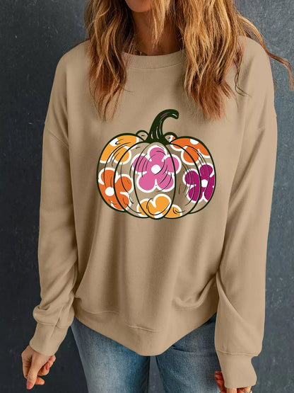 Halloween Pumpkin Graphic Sweatshirt