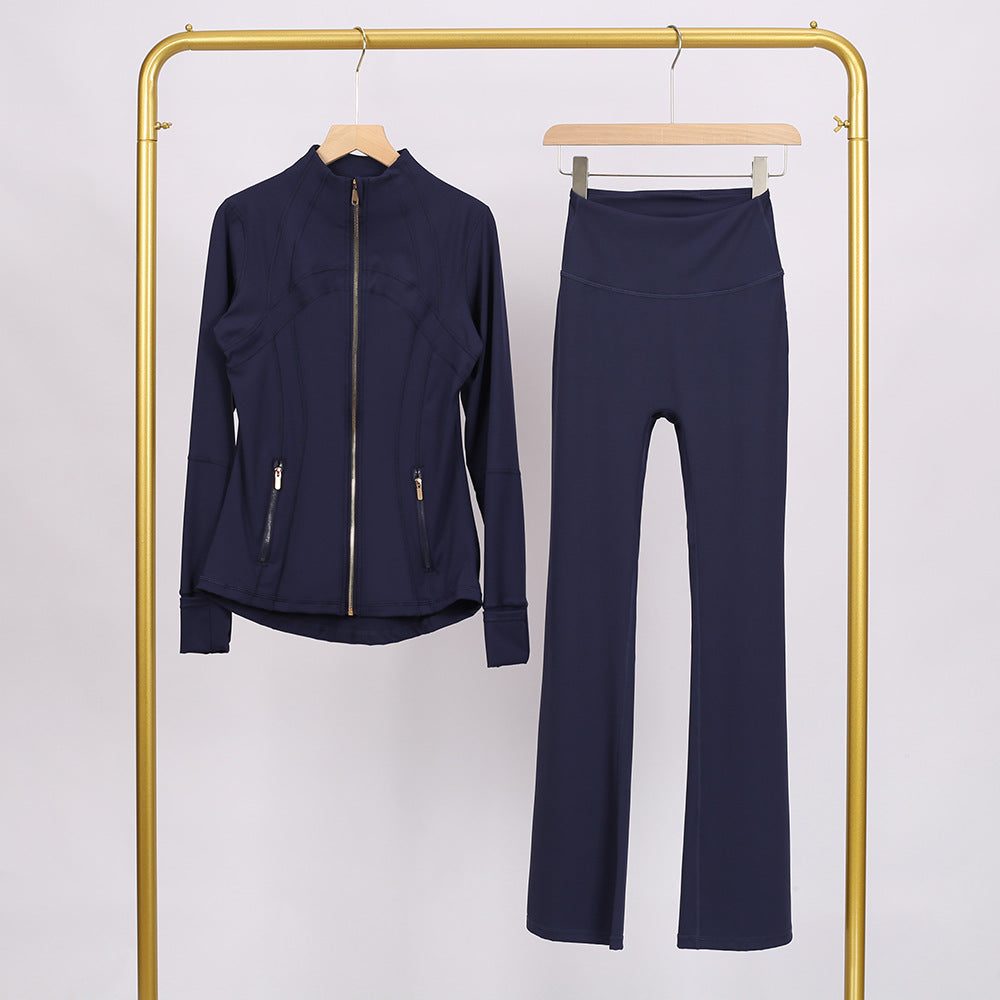 Golden zipper Slim fit yoga pants set