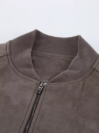 Zip Up Dropped Shoulder Jacket