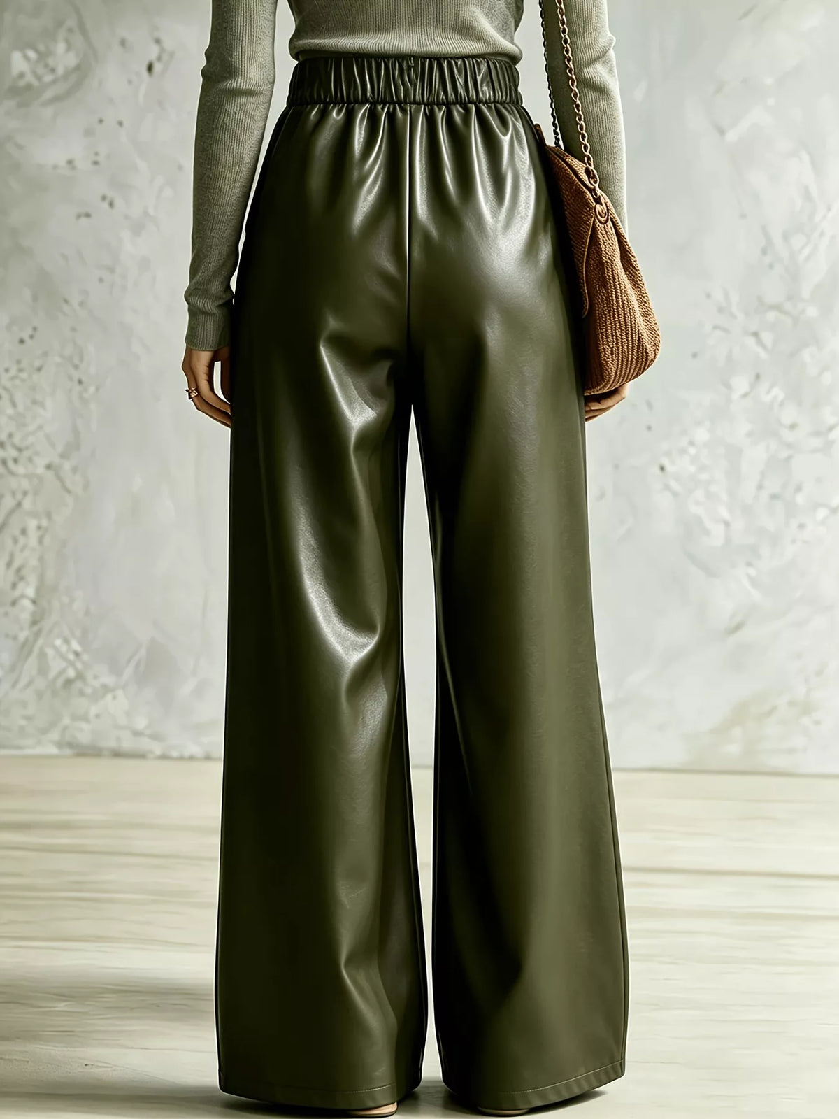 Plus size criss-cross wide-leg pants, view 3