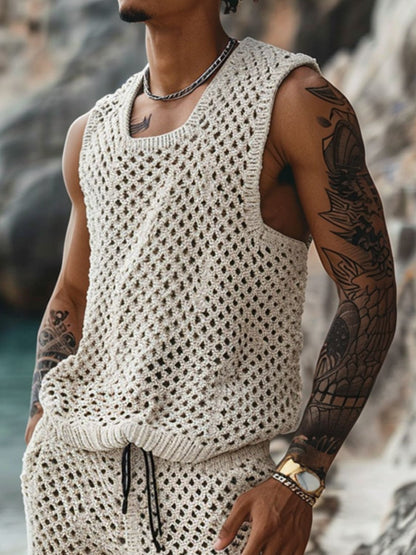 Men's Plus Tank and Shorts Set