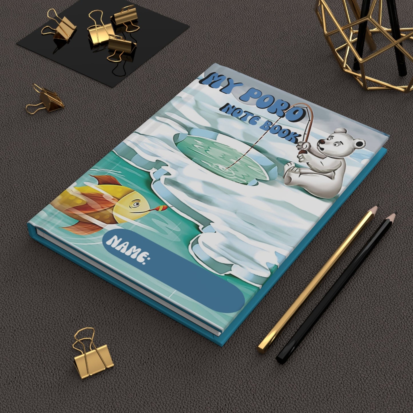 Poro the Polar Bear Fishing Hardcover Journal (Matte)