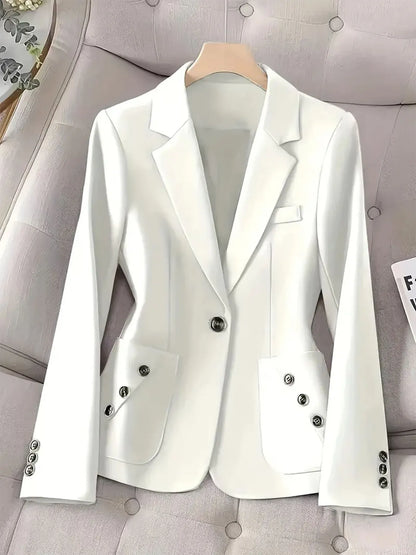 One-Button Blazer with Pockets