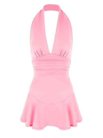 Halter neck ruched mini dress, view 24