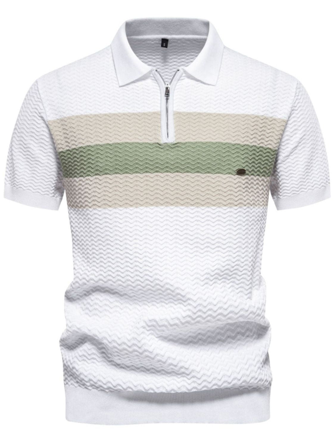 Men's Striped Texture Knit Polo