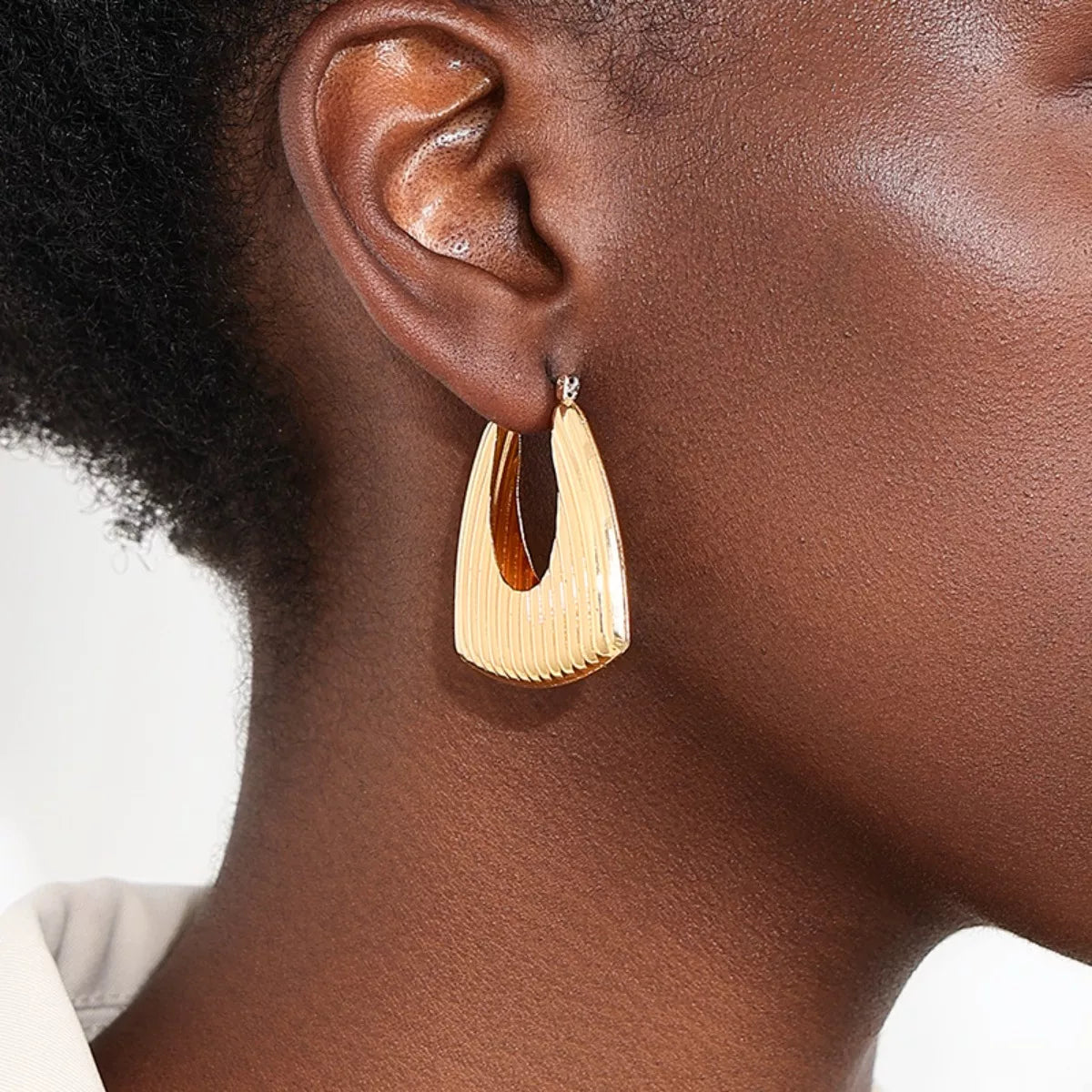18K Gold-Plated Triangular Hoop Earrings