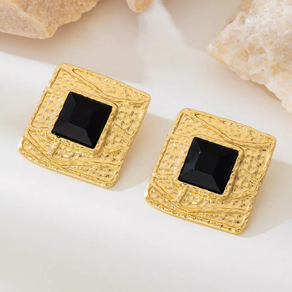 18K Gold-Plated Square Earrings
