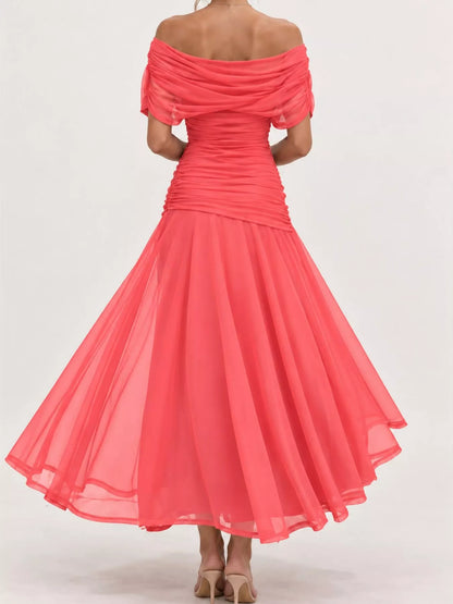 Off-shoulder tulle dress, view 12