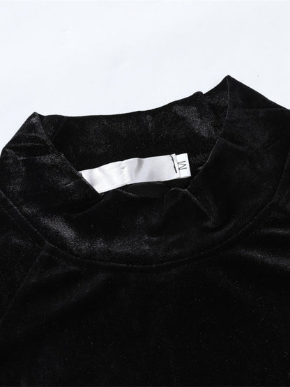 Men's Velvet Turtleneck Long Sleeve T-Shirt