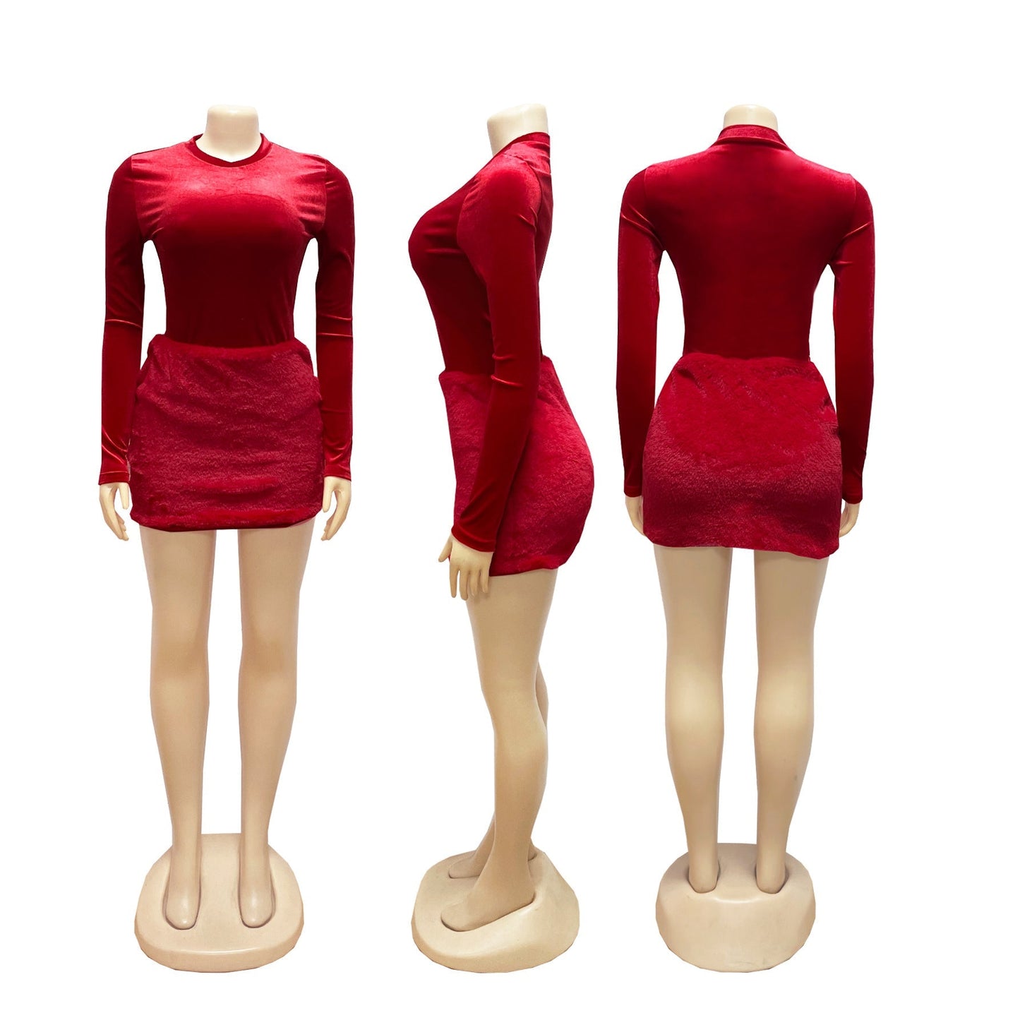 Fluffy Short Skirt Bodycon Dress