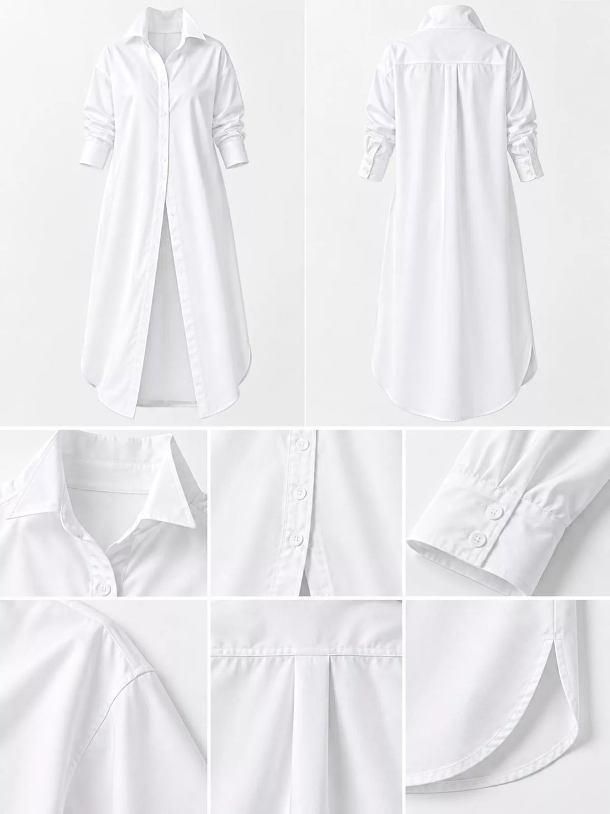 Plus size longline button-down shirt, view 6