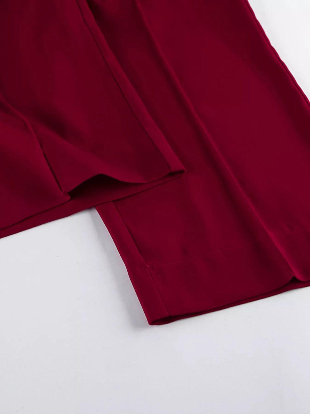 Lapel Collar Blazer and Wide-Leg Pants Set