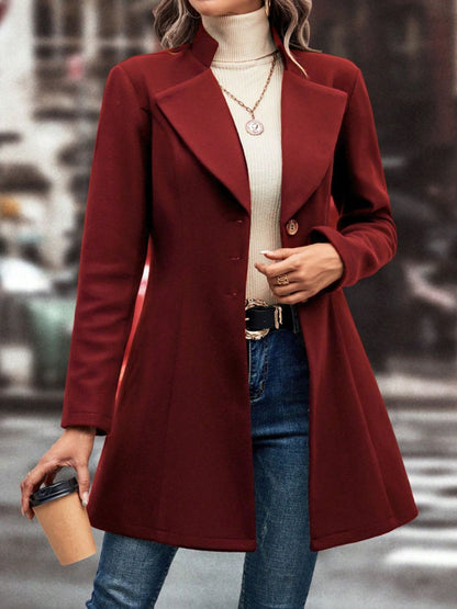 Buttoned Long Sleeve Coat