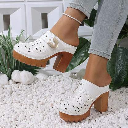 Round Toe Block Heels Sandals